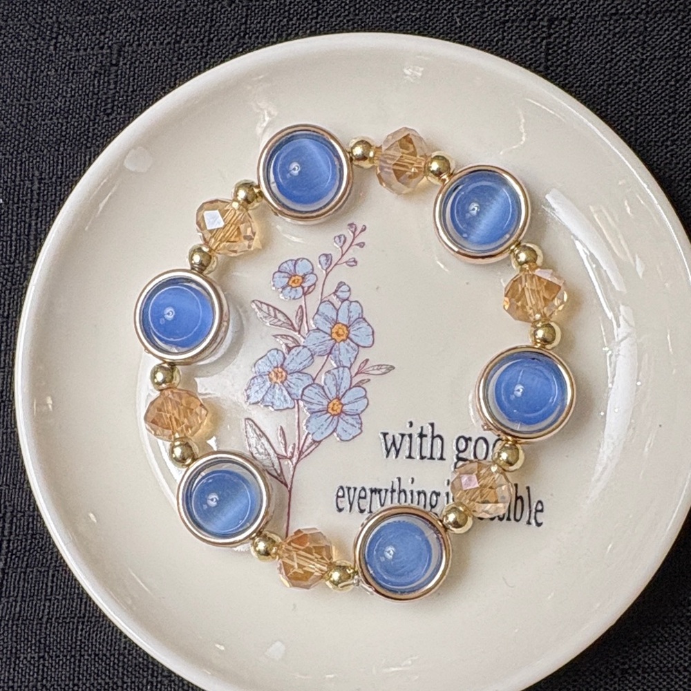 Elegant Blue and Gold Bracelet
